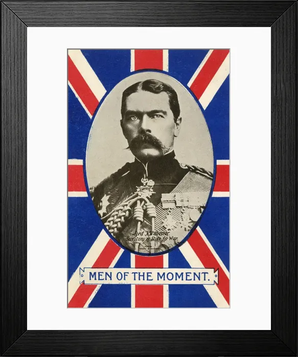 Framed Print : Lord Kitchener - Men of the Moment - Union Flag surround Framed Print : Lord Kitchener - Men of the Moment - Union Flag surround