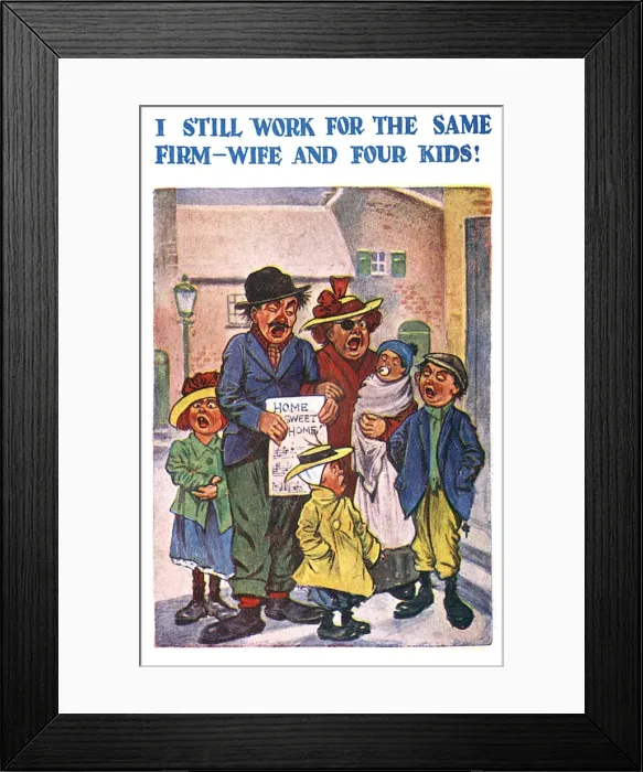 Framed Print : Ragged British Family Carol Singing - Christmas Framed Print : Ragged British Family Carol Singing - Christmas