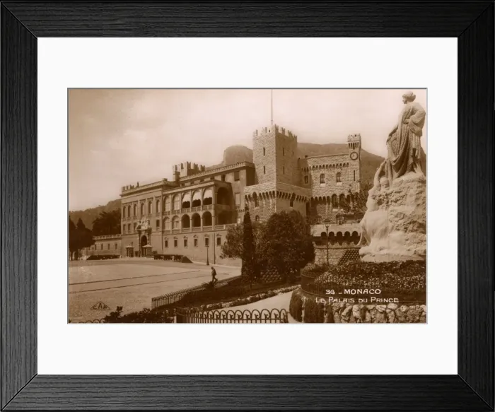 Framed Print : Le Palais du Prince, Monaco - Prince Albert I statue Framed Print : Le Palais du Prince, Monaco - Prince Albert I statue