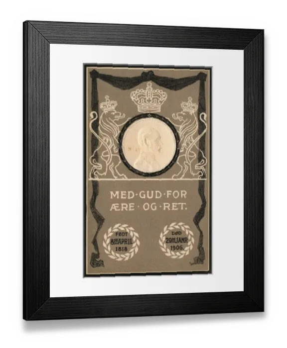 Framed Print : Card commemorating life of King Christian IX of Denmark Framed Print : Card commemorating life of King Christian IX of Denmark