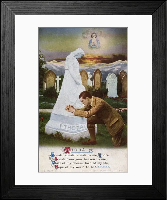 Framed Print : Mourning at the grave of his lost love Thora Framed Print : Mourning at the grave of his lost love Thora