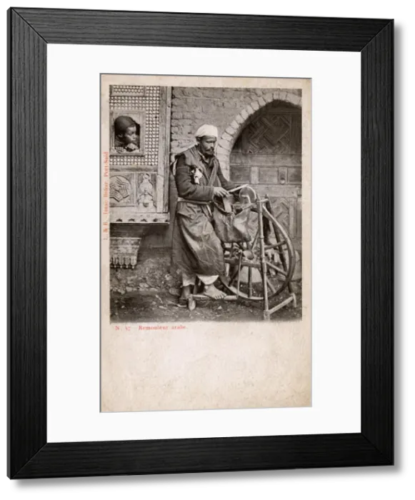 Framed Print : Egyptian street knife grinder - Port Said Framed Print : Egyptian street knife grinder - Port Said