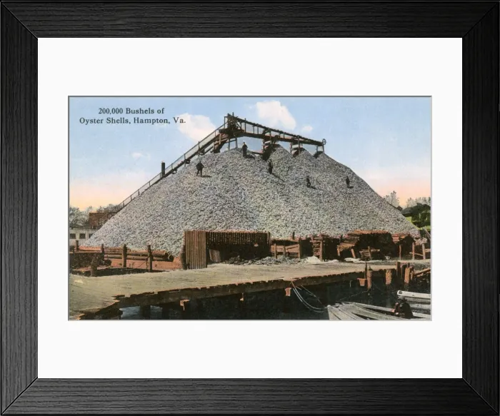 Framed Print : 200, 000 bushels of Oyster Shells, Hampton, Virginia, USA Framed Print : 200, 000 bushels of Oyster Shells, Hampton, Virginia, USA
