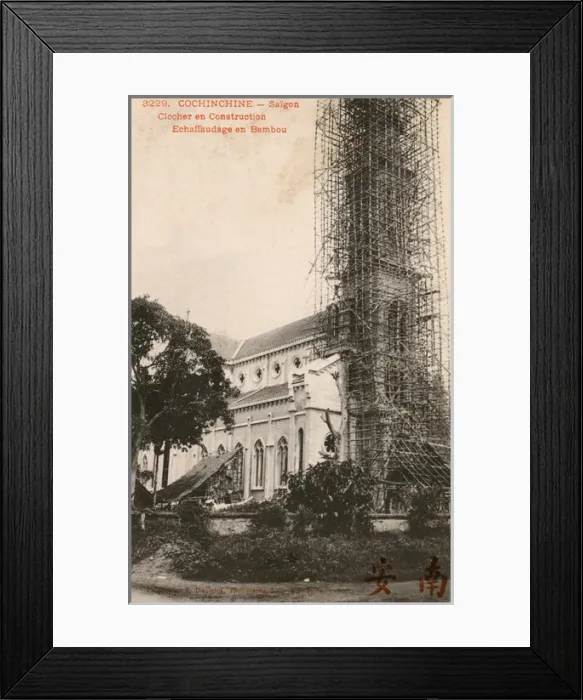 Framed Print : Ho Chi Minh City - Vietnam - Clocktower of Cathedral built Framed Print : Ho Chi Minh City - Vietnam - Clocktower of Cathedral built