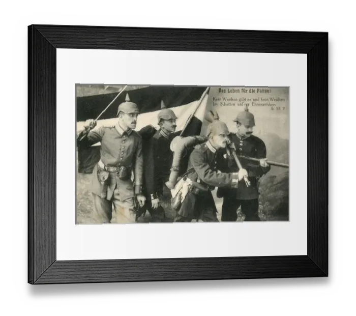 Framed Print : WWI - Patriotic German soldiers bearing their Flag Framed Print : WWI - Patriotic German soldiers bearing their Flag
