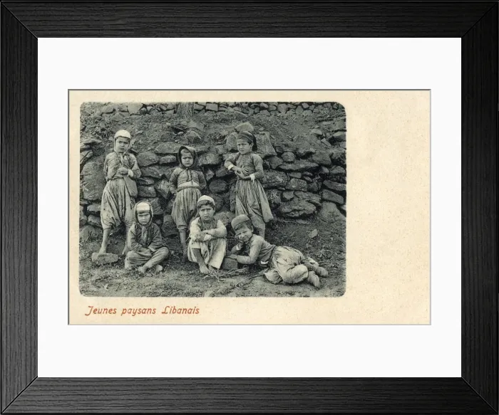 Framed Print : Six Young Lebanese Boys pose for a photograph Framed Print : Six Young Lebanese Boys pose for a photograph