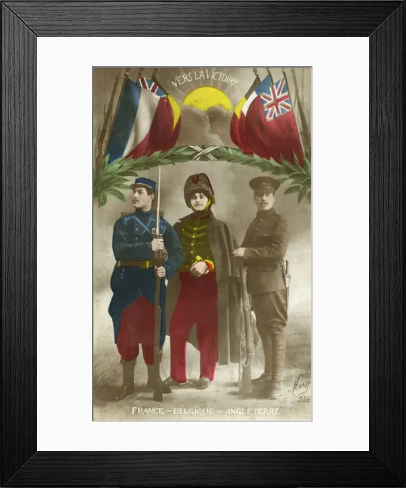 Framed Print : WWI Allies - France, Belgium and Britain Framed Print : WWI Allies - France, Belgium and Britain