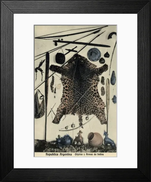 Framed Print : Argentina - Objects and weapons of the Indigenous Indians Framed Print : Argentina - Objects and weapons of the Indigenous Indians