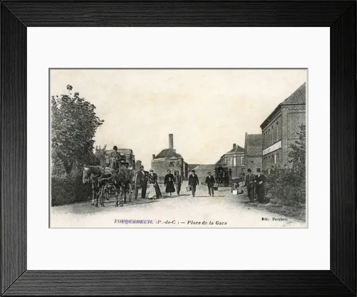 Framed Print : Fouquereuil (Pas-de-Calais) - Place de la Gare - France Framed Print : Fouquereuil (Pas-de-Calais) - Place de la Gare - France