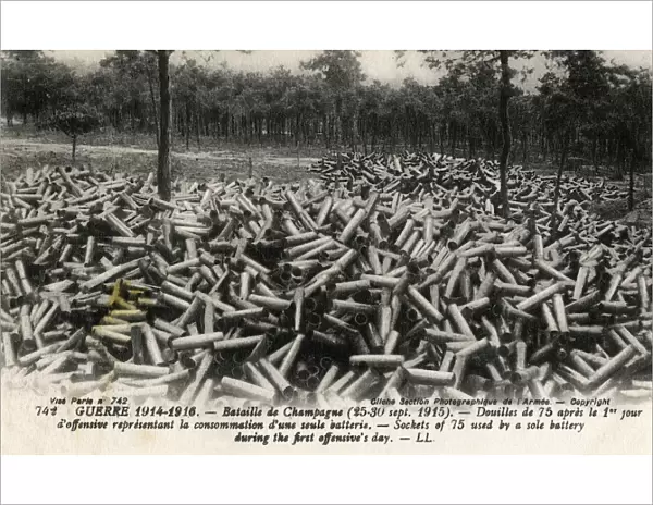WWI - Battle of Champagne - Spent shell casings
