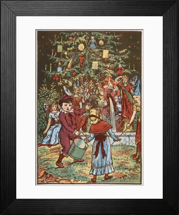Framed Print : Nursery Tale - The Fairy Fountain - Jack and Jill Framed Print : Nursery Tale - The Fairy Fountain - Jack and Jill