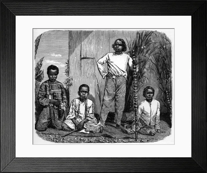 Framed Print : Natives of the Island of Reunion - Indian Ocean Framed Print : Natives of the Island of Reunion - Indian Ocean