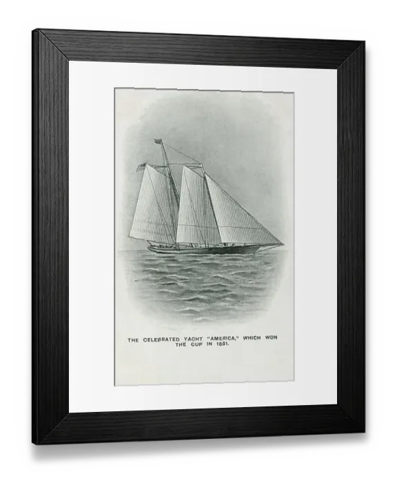 Framed Print : Cowes Club Cup Yacht Race - Celebrated Yacht America Framed Print : Cowes Club Cup Yacht Race - Celebrated Yacht America