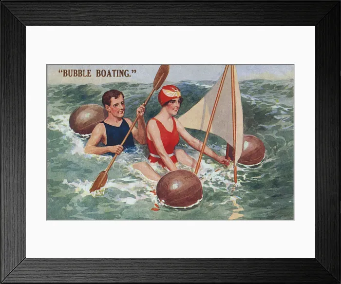 Framed Print : Fun Seaside Transport - Bubble Boating Framed Print : Fun Seaside Transport - Bubble Boating