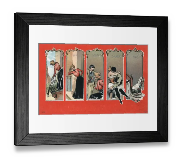 Framed Print : The progression of romance in five senses - French Style Framed Print : The progression of romance in five senses - French Style