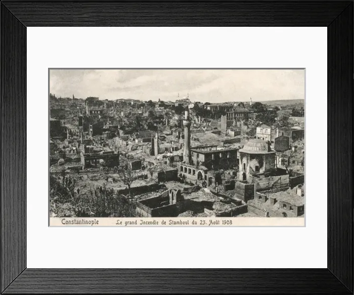 Framed Print : The Great Fire at Istanbul - 23rd August, 1908 Framed Print : The Great Fire at Istanbul - 23rd August, 1908