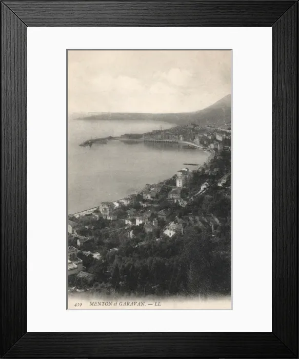Framed Print : Menton and Garavan, France Framed Print : Menton and Garavan, France