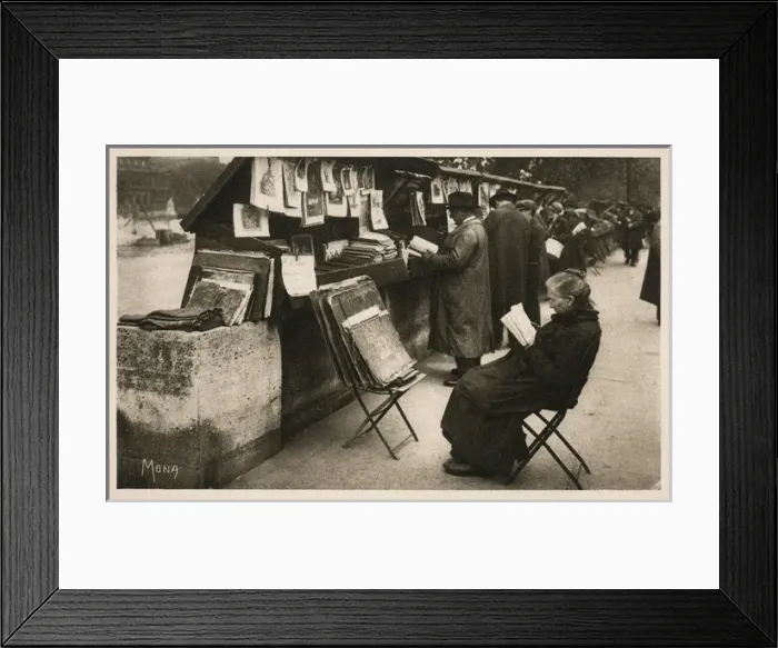 Framed Print : Looking through loose prints on the Paris quais Framed Print : Looking through loose prints on the Paris quais