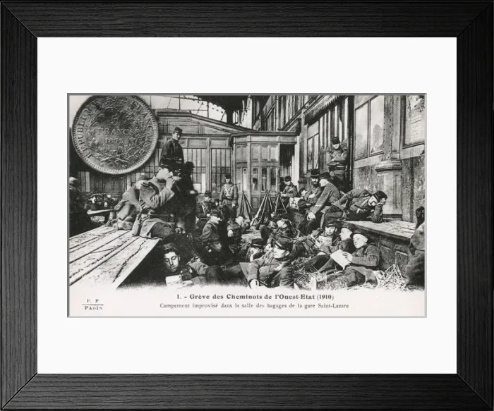 Framed Print : France - Strike of the Western (State) railwaymen Framed Print : France - Strike of the Western (State) railwaymen