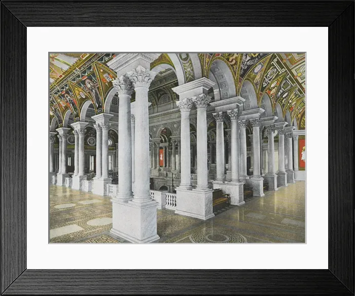 Framed Print : Washington DC, USA - Library of Congress - Stairhall Columns Framed Print : Washington DC, USA - Library of Congress - Stairhall Columns