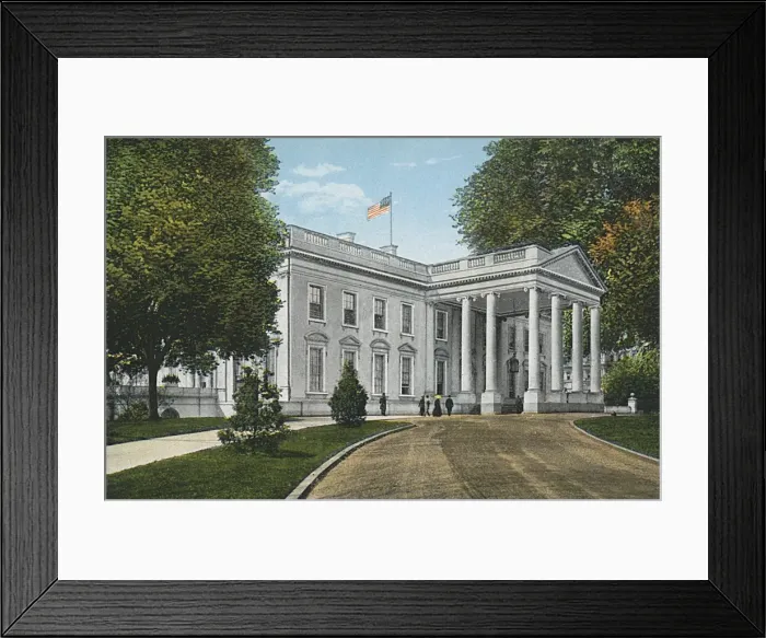 Framed Print : Washington DC, USA - White House - Presidents Entrance Framed Print : Washington DC, USA - White House - Presidents Entrance