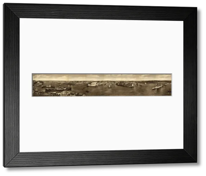 Framed Print : Panoramic photograph - The Grand Harbour, Valletta Malta Framed Print : Panoramic photograph - The Grand Harbour, Valletta Malta