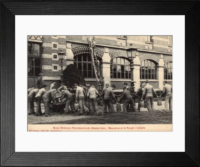 Framed Print : National Professional School at Armentieres - Fire Drill Framed Print : National Professional School at Armentieres - Fire Drill