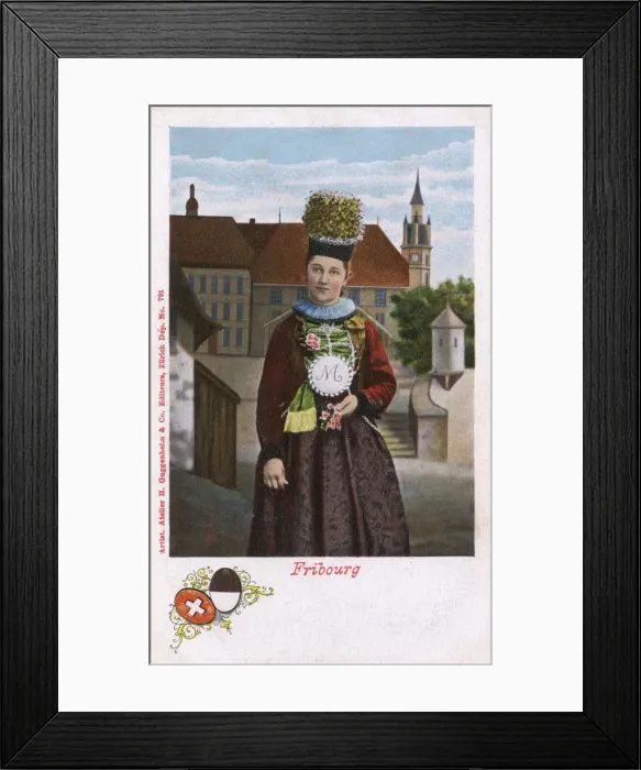 Framed Print : Swiss National Costume - Fribourg Framed Print : Swiss National Costume - Fribourg
