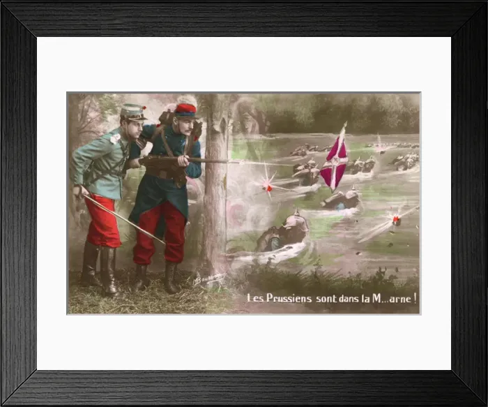 Framed Print : WWI - French drive the Prussians back into the Marne Framed Print : WWI - French drive the Prussians back into the Marne