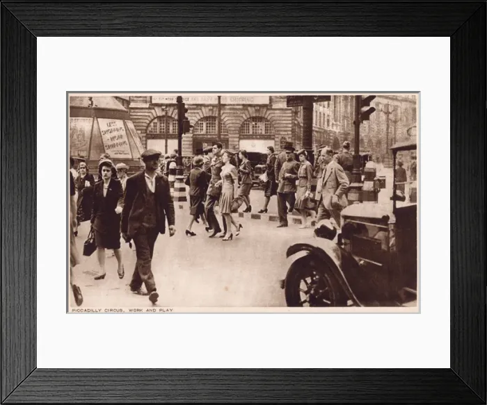 Framed Print : Piccadilly Circus - WW2 Framed Print : Piccadilly Circus - WW2