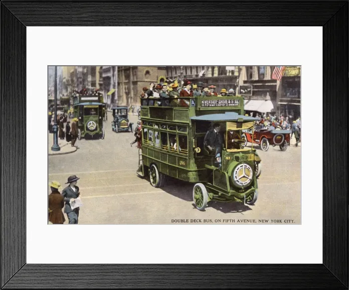 Framed Print : Double decker bus on 5th Avenue, New York, USA Framed Print : Double decker bus on 5th Avenue, New York, USA