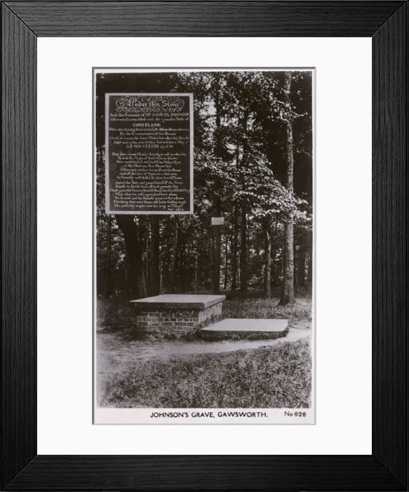 Framed Print : Samuel Johnsons Grave at Gawsworth, Cheshire Framed Print : Samuel Johnsons Grave at Gawsworth, Cheshire