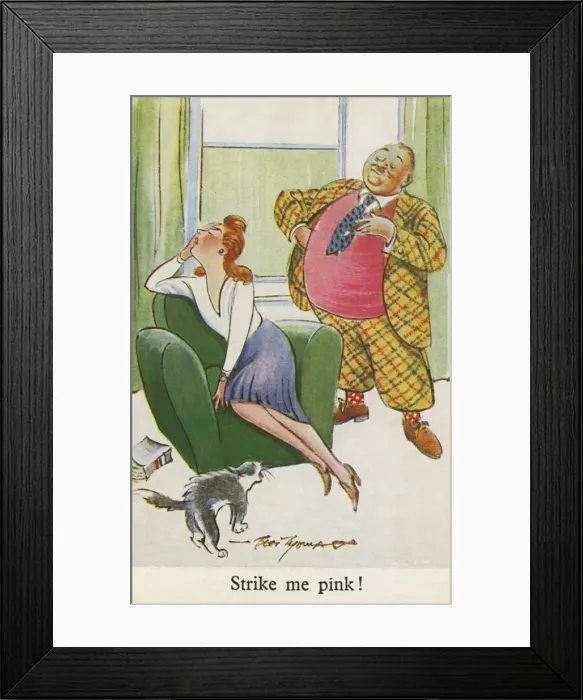 Framed Print : Wife despairs at Husbands awful choice of attire and colour Framed Print : Wife despairs at Husbands awful choice of attire and colour