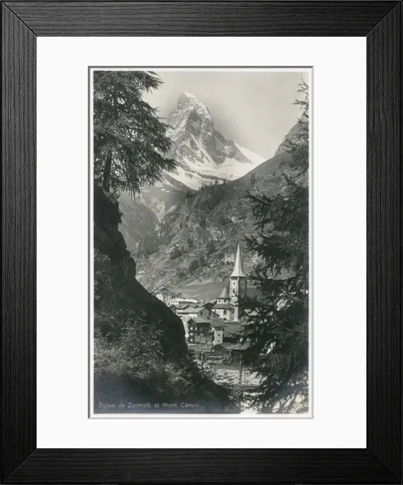 Framed Print : Church at Zermatt with Church and the Matterhorn Framed Print : Church at Zermatt with Church and the Matterhorn