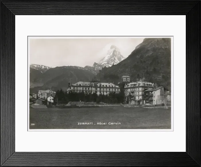 Framed Print : Zermatt - Hotel Cervin - Matterhorn visible in background Framed Print : Zermatt - Hotel Cervin - Matterhorn visible in background
