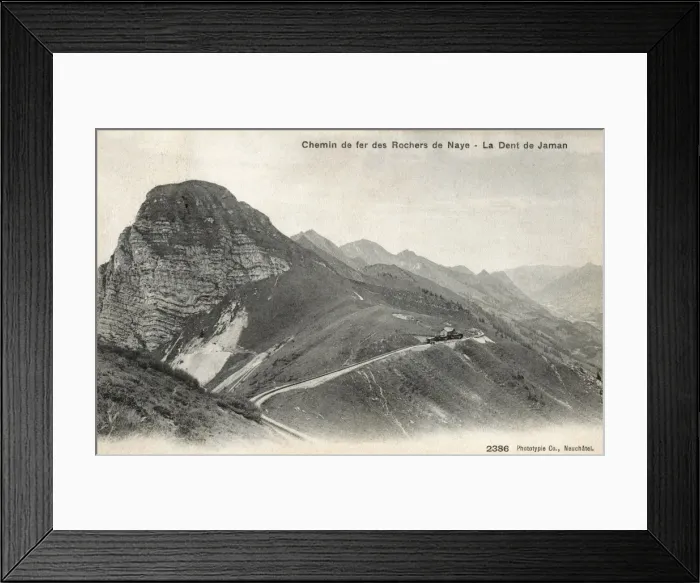 Framed Print : Dent de Jaman Mountain, Switzerland and Railway Station Framed Print : Dent de Jaman Mountain, Switzerland and Railway Station