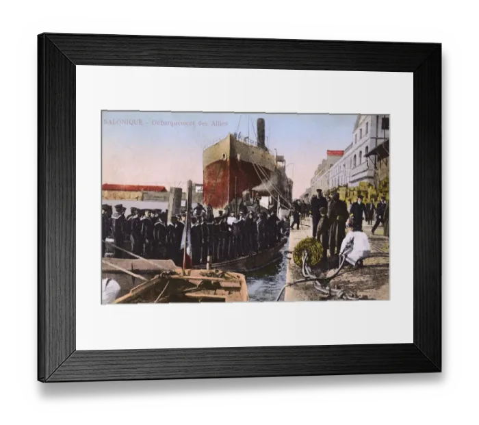 Framed Print : Allies troops landing at Thessaloniki, Greece - WWI Framed Print : Allies troops landing at Thessaloniki, Greece - WWI
