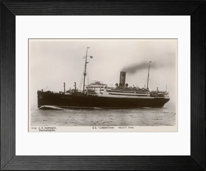 Framed Print : RMS Carinthia - Cunard White Star Line Framed Print : RMS Carinthia - Cunard White Star Line
