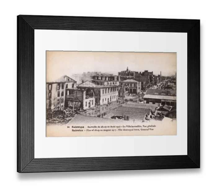 Framed Print : Great Fire at Thessaloniki - General View of Destroyed Town Framed Print : Great Fire at Thessaloniki - General View of Destroyed Town