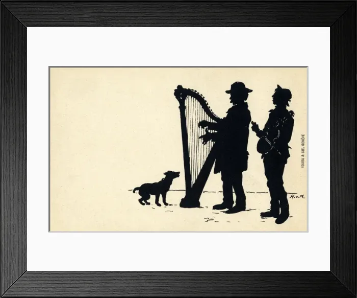 Framed Print : Silhouette of Street Musicians - Geneva, Switzerland Framed Print : Silhouette of Street Musicians - Geneva, Switzerland