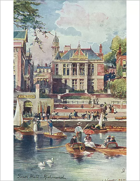 Town Hall, Richmond - Boats on the River Thames
