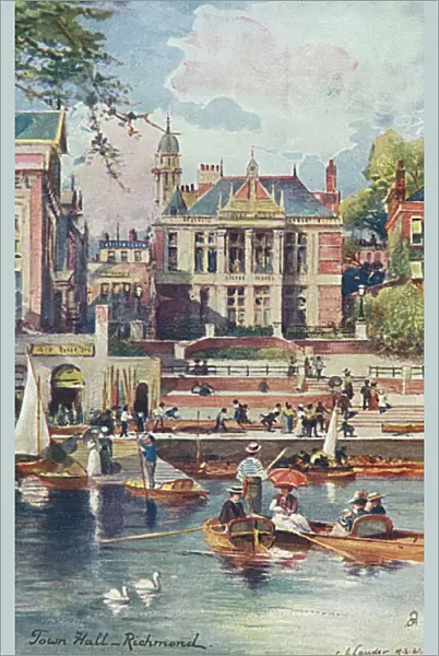 Town Hall, Richmond - Boats on the River Thames