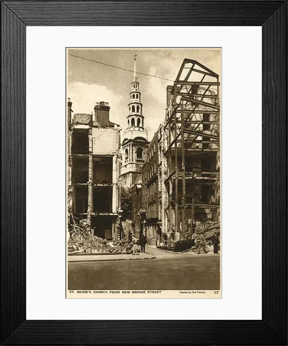 Framed Print : Bomb Damage, London - Shell of St. Nicholas Cole Abbey Framed Print : Bomb Damage, London - Shell of St. Nicholas Cole Abbey