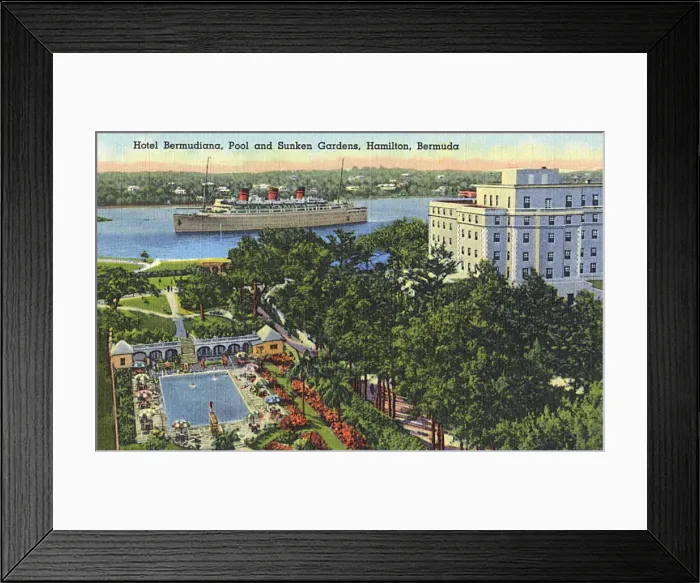 Framed Print : Hamilton, Bermuda, Hotel Bermudiana, Pool and Sunken Gardens Framed Print : Hamilton, Bermuda, Hotel Bermudiana, Pool and Sunken Gardens