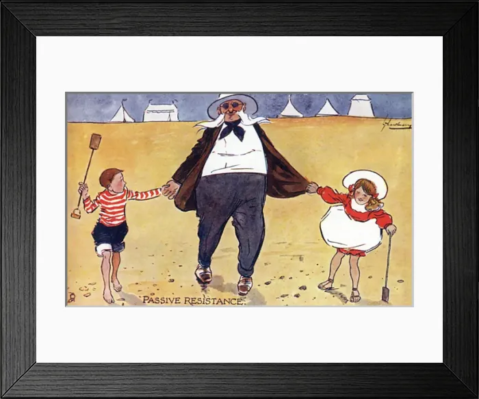 Framed Print : Grandfather and Grandchildren at the seaside - Thackeray Framed Print : Grandfather and Grandchildren at the seaside - Thackeray