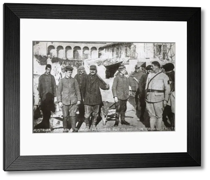 Framed Print : WW1 - Austrian, German and Turkish Prisoners put to work Framed Print : WW1 - Austrian, German and Turkish Prisoners put to work