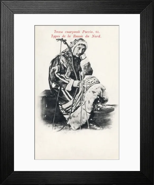 Framed Print : A native of Northern Russia with longbow and arrows Framed Print : A native of Northern Russia with longbow and arrows