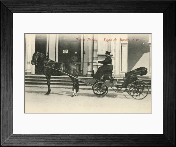 Framed Print : Russian Coachman and his elegant carriage Framed Print : Russian Coachman and his elegant carriage