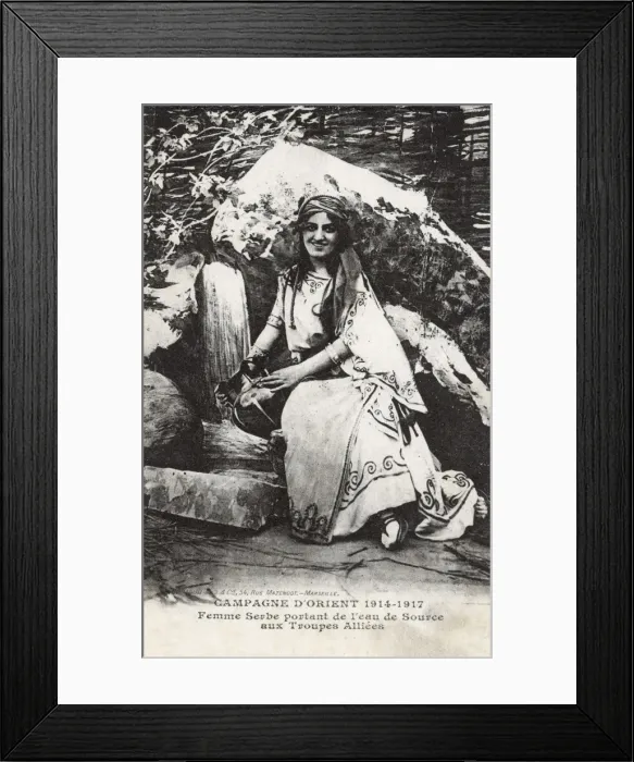 Framed Print : WW1 - Serbian girl gets water for the Allied Troops Framed Print : WW1 - Serbian girl gets water for the Allied Troops