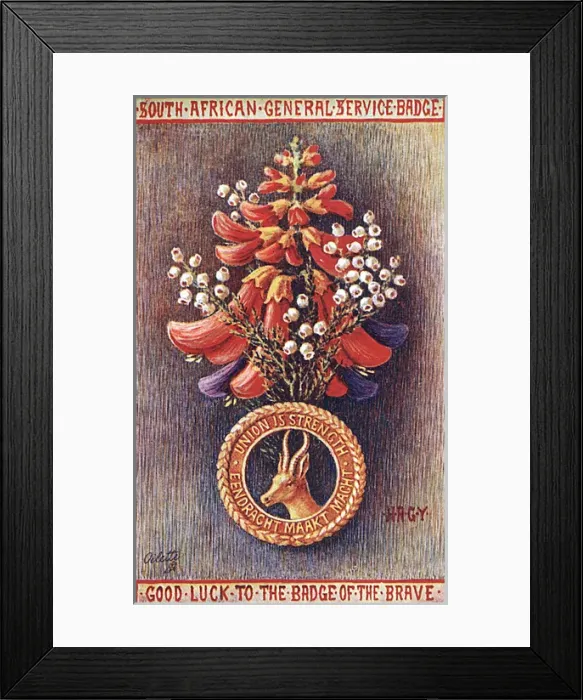 Framed Print : WW1 - The South African General Service Badge Framed Print : WW1 - The South African General Service Badge